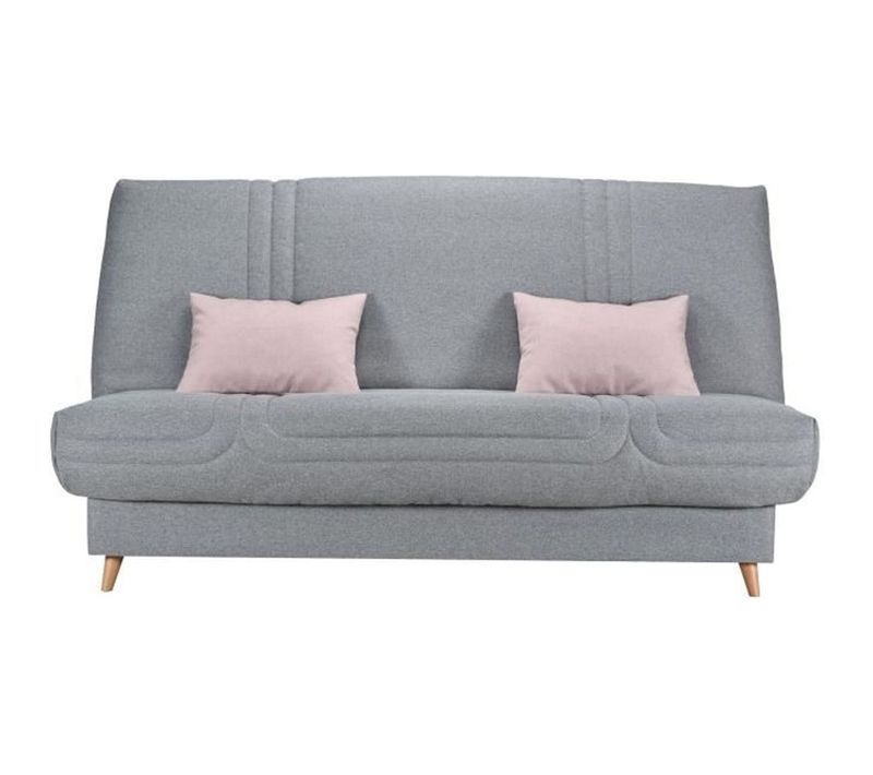 Clic Clac 3 Places - Tissu Gris - Made In France - L 192 X P 95 X H 101 - Mona