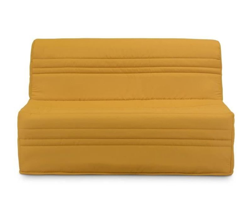 Banquette BZ Joe - Tissu Jaune Ocre - 3 Places - L 143 X P 97 Cm - Couchage 140 X 190 Cm