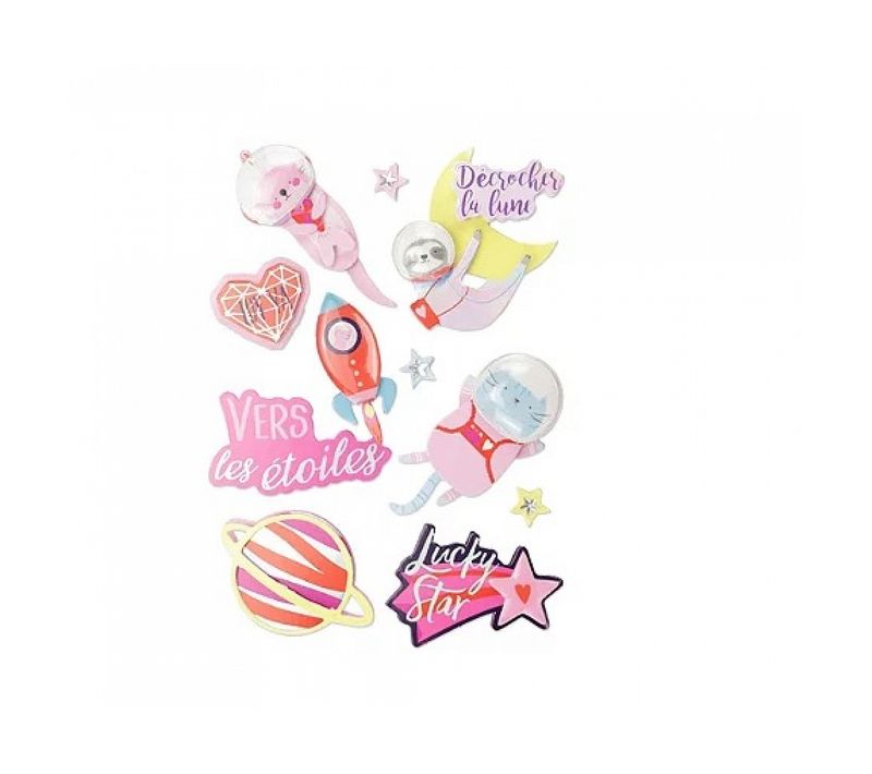 Pack De 10 Stickers Galaxie 3d De 50 Mm Pour Vos Projets Créatifs