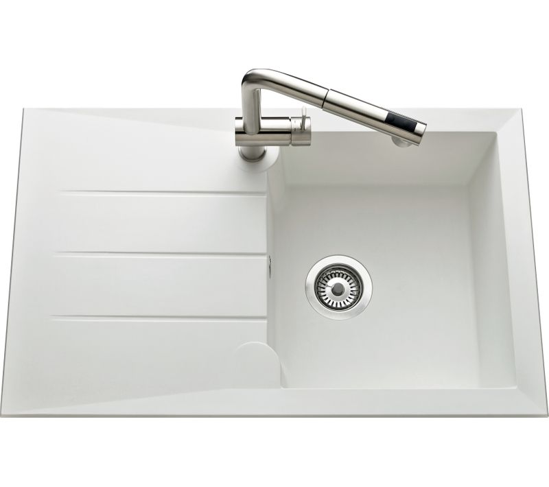 Evier résine 1 bac SLAM 81 x 50 cm blanc