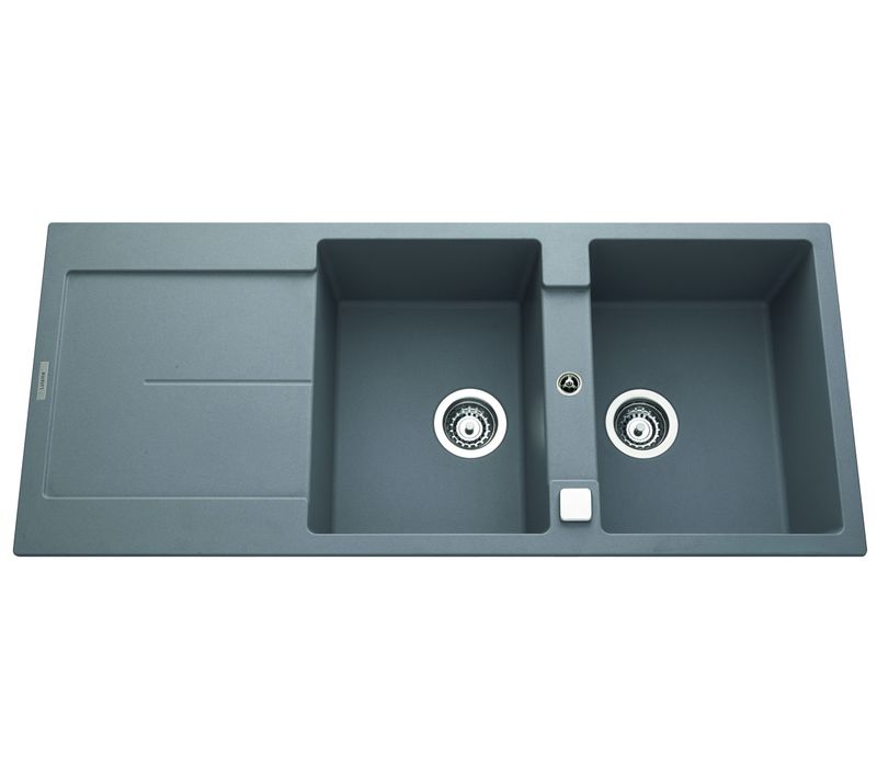 Evier granit 2 bacs TAM TAM 116 x 50 cm gris