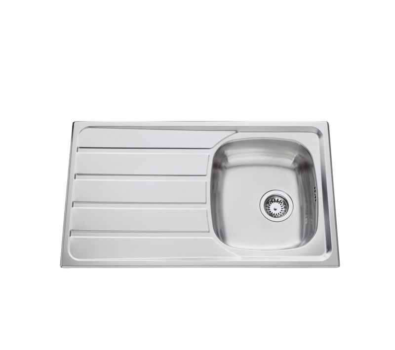 Evier inox 1 bac ROCK 86 x 50 cm inox structuré