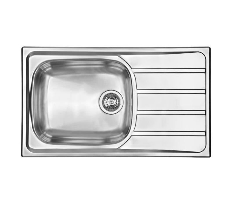 Evier inox 1 bac ROCK 86 x 50 cm inox structuré
