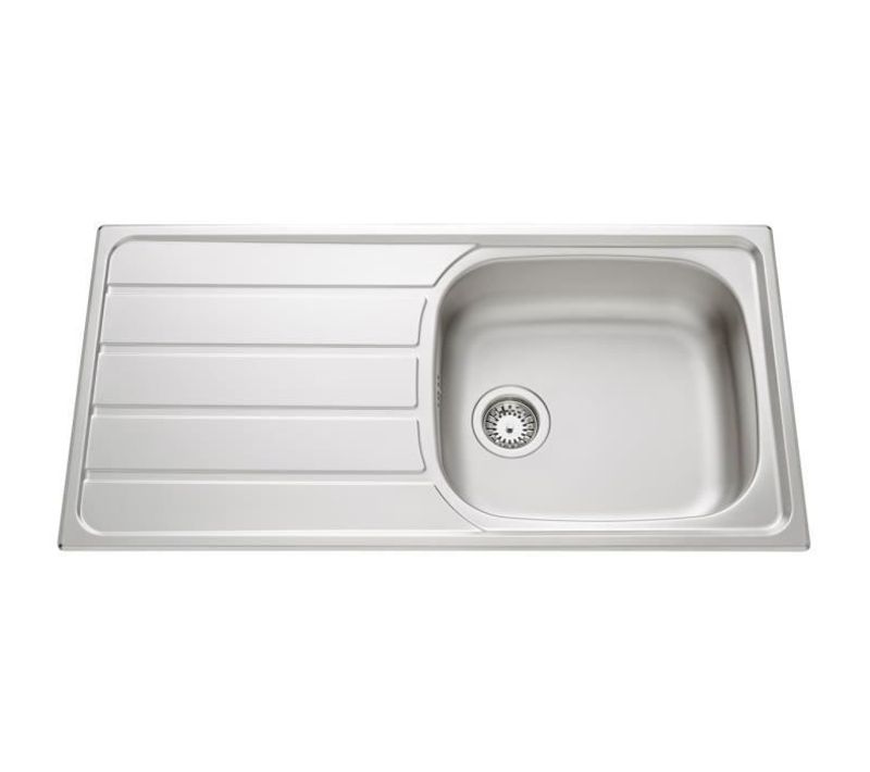 Evier inox 1 bac ROCK 100 x 50 cm inox stucturé