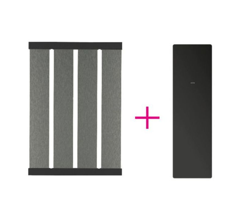 Egouttoir Rabattable Inox Brossé Et Planche à Découper En Verre Noir