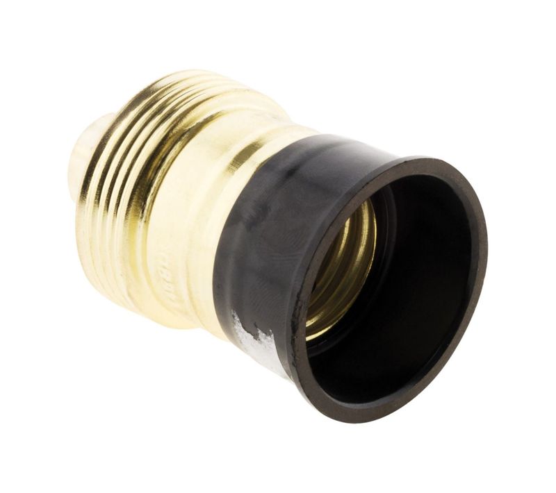 Douille E27 Acier Laitonné Collerette Bakélite - Zenitech