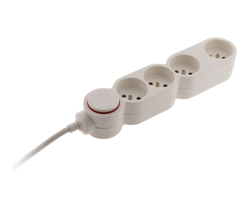 Bloc Home 4 Prises 16a 2p+t + Parafoudre - Blanc - Zenitech