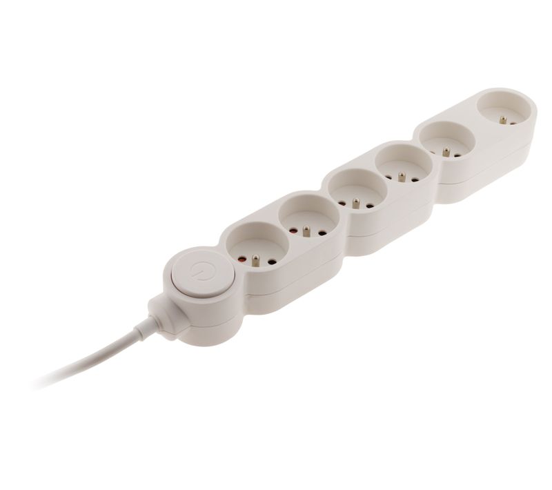 Bloc Home 6 Prises 16a 2p+t + Parafoudre - Blanc - Zenitech