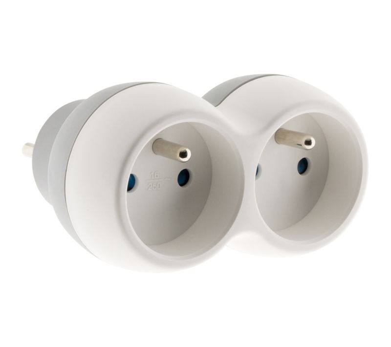 Biplite Pour Façade 2x16a - Gris Et Blanc - Boléa - Zenitech