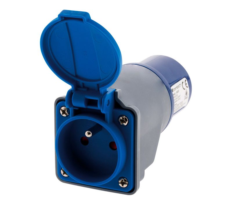 Adaptateur Compact Sans Câble Femelle 16a 2p+t En Mâle Cee17 Pour Camping, Nautisme - Zenitech
