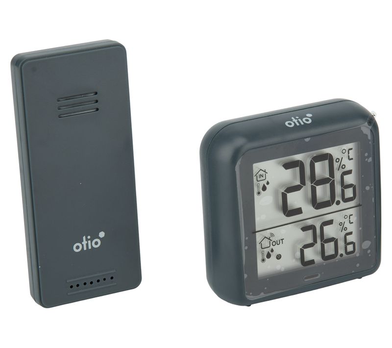 Thermomètre Hygromètre Gris Avec Capteur Sans Fil - Otio