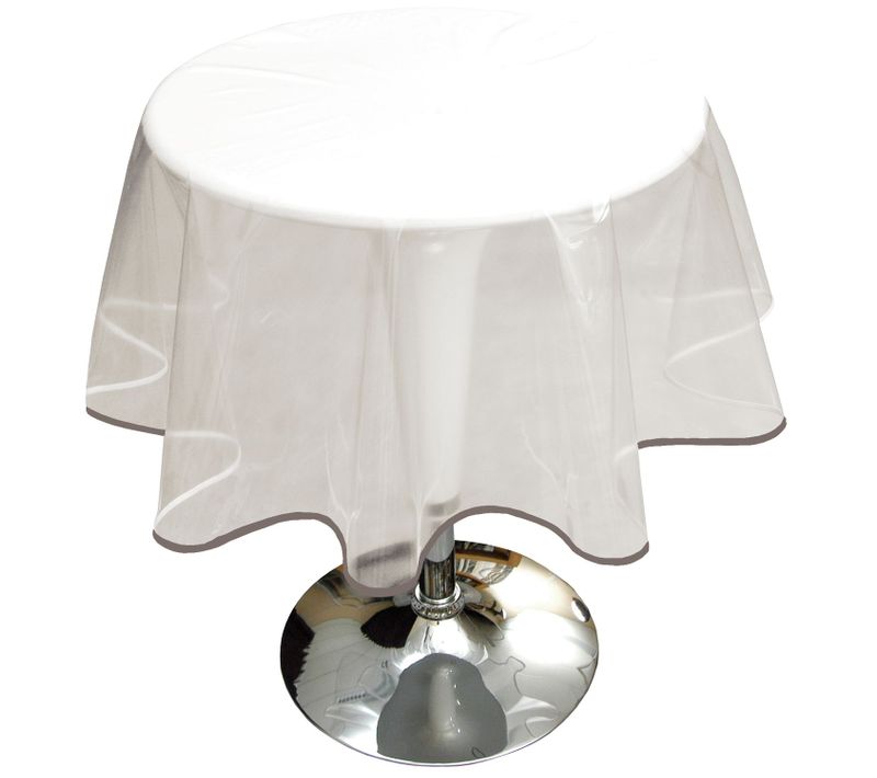 Toile Cirée Cristal - Diam. 180 Cm - Gris