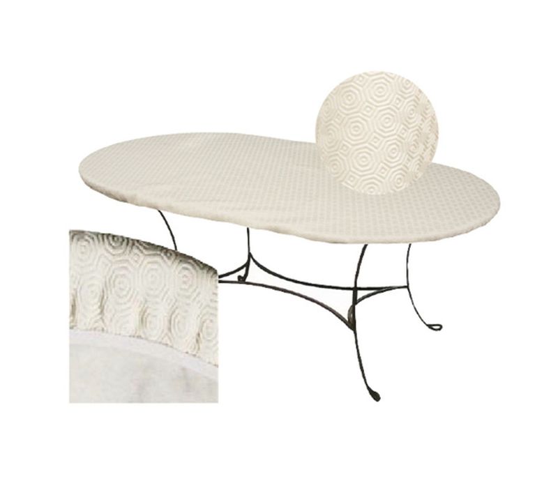 Sous-nappe Protège Table Ovale Basic - L. 125 X L. 195 Cm - Blanc