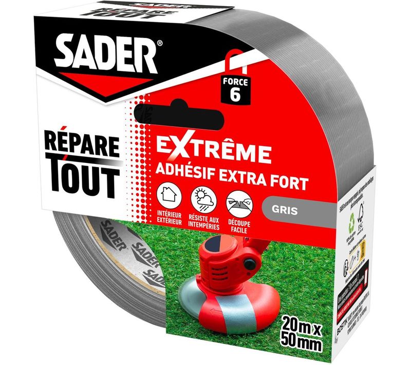 Adhésif Extra-fort Répare Tout Extrême - Gris, 20 M X 50 Mm