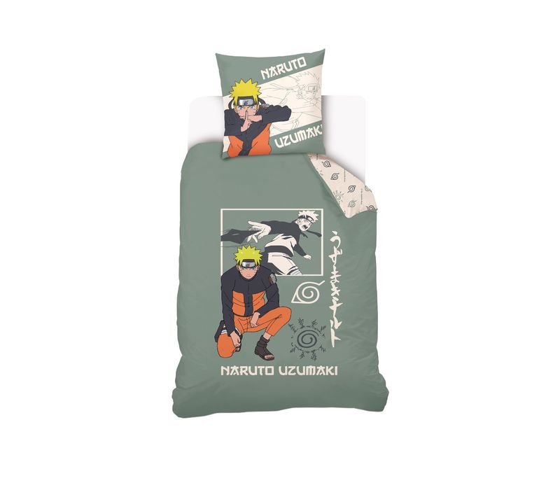 Housse De Couette Naruto Uzumaki 140x200 Cm Et Taie D'oreiller - 100% Coton
