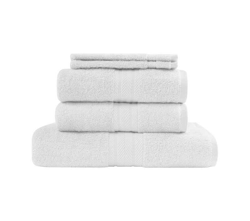 Ensemble De Bain 5 Pièces (1 Drap De Bain + 2 Serviettes De Toilette + 2 Gants)   Luxury