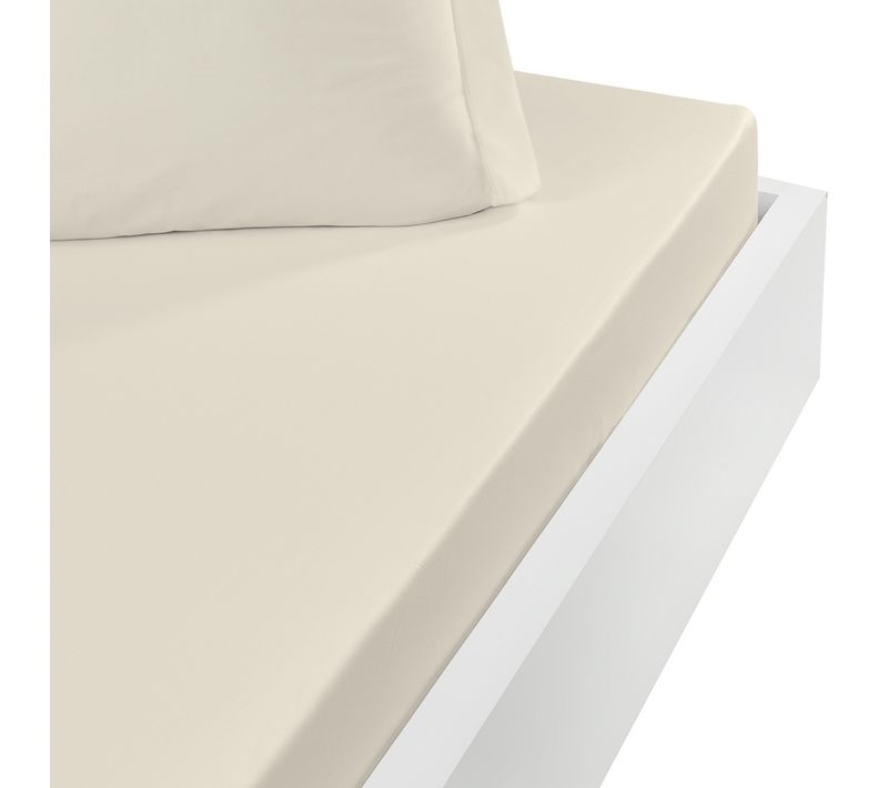 Drap Housse En Coton Bonnet 30 Cm  90x190 Cm Ecru Studio