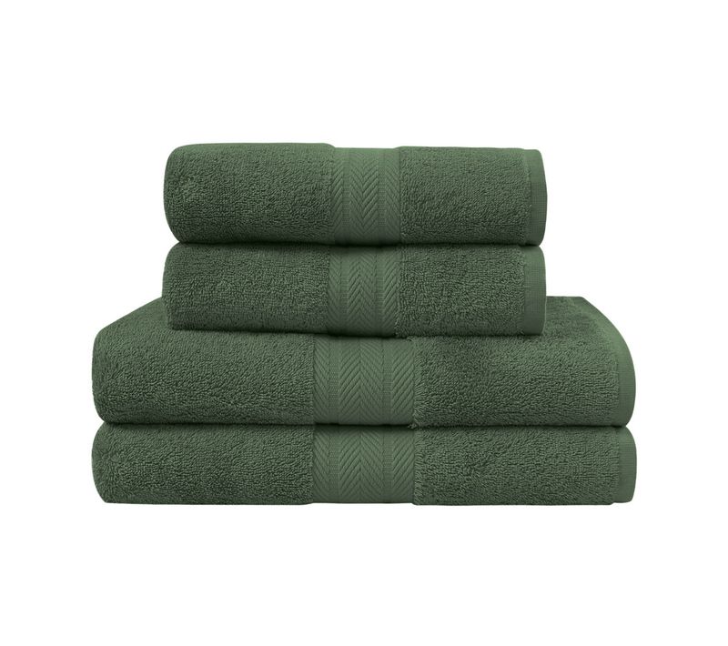 Ensemble De Bain 4 Pièces (2 Draps De Bain + 2 Serviettes De Toilette)   Eucalyptus Luxury