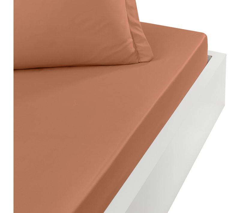 Drap Housse En Coton Bonnet 30 Cm  180x200 Cm Brique Studio
