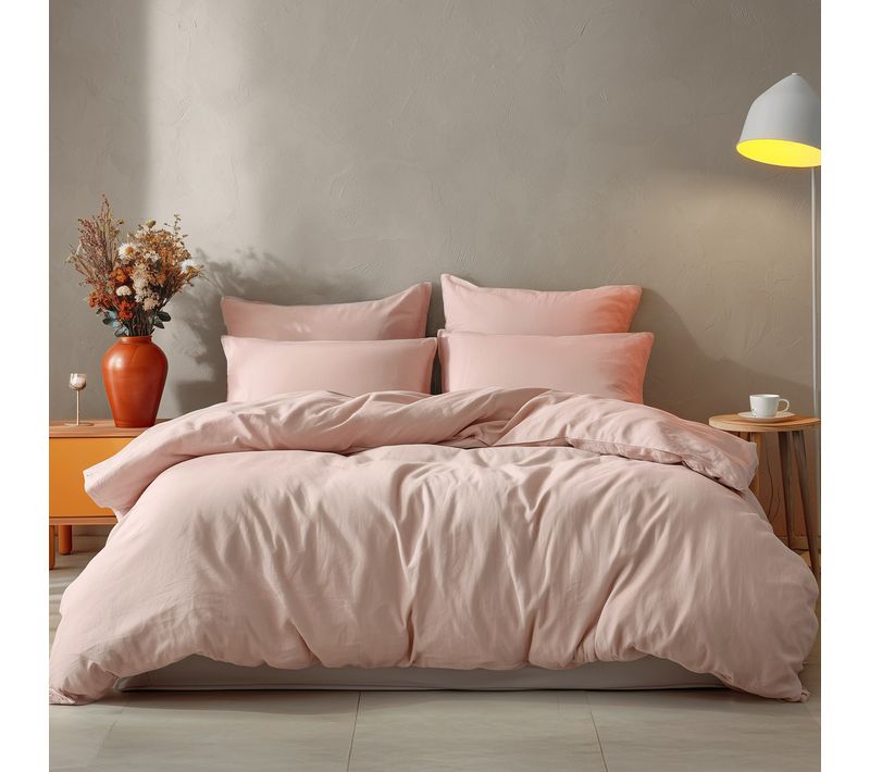 Housse De Couette En Coton  240x220 Cm Poudre Studio