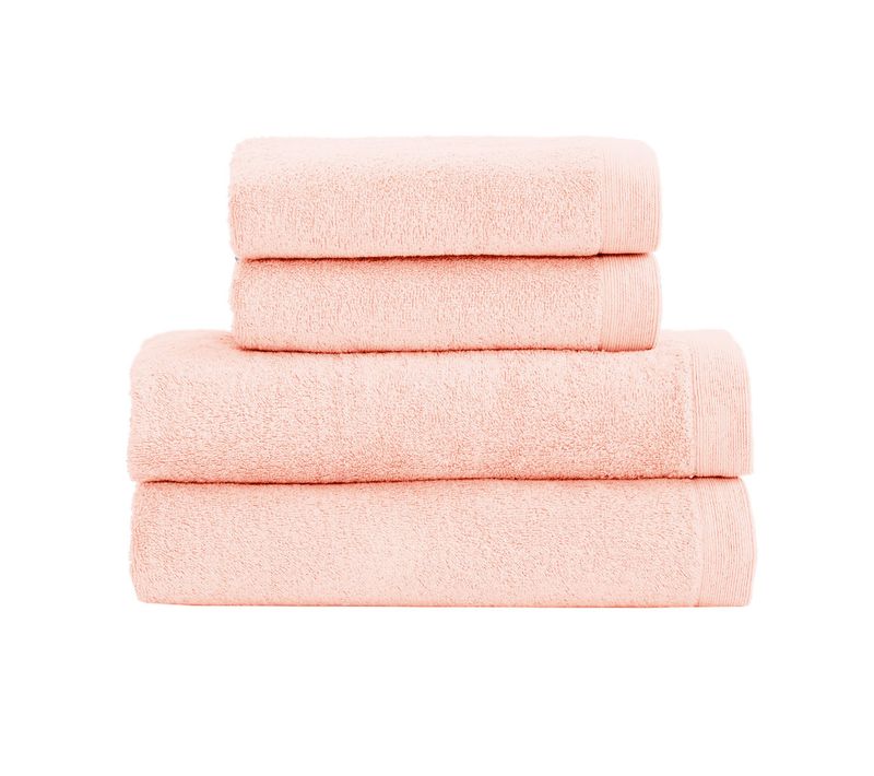 Ensemble De Bain 4 Pièces 500 G/m²  (2 Draps De Bain + 2 Serviettes De Toilette)  Poudre Studio