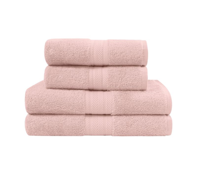 Ensemble De Bain 4 Pièces (2 Draps De Bain + 2 Serviettes De Toilette)   Poudre Luxury