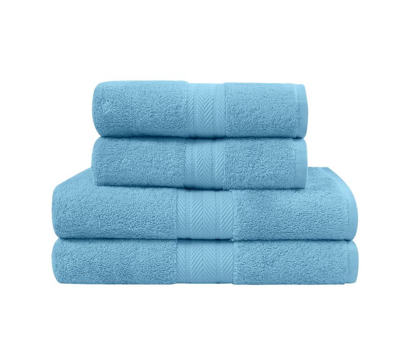 Ensemble De Bain 4 Pièces (2 Draps De Bain + 2 Serviettes De Toilette)   Cobalt Luxury
