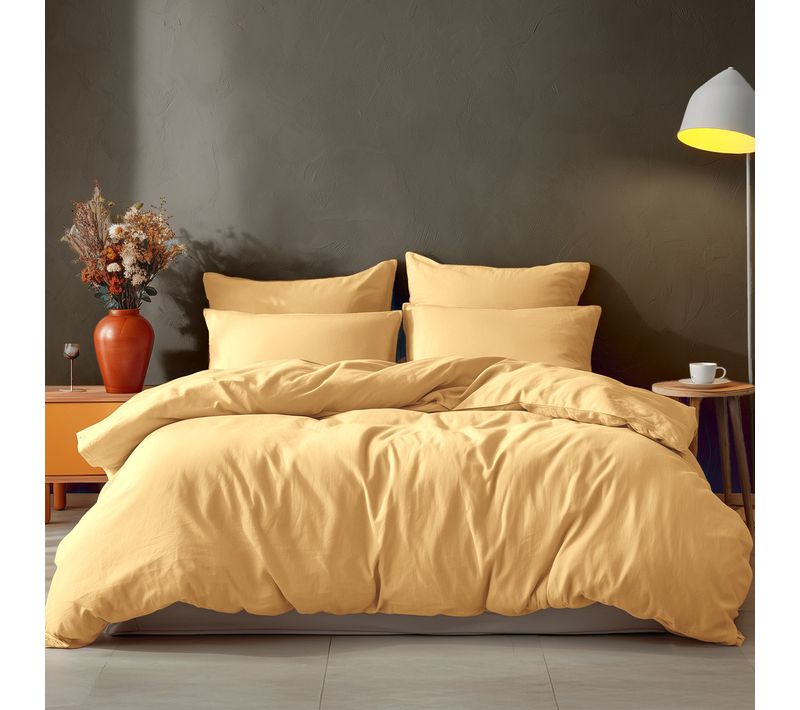 Housse De Couette En Coton  260x240 Cm Miel Studio