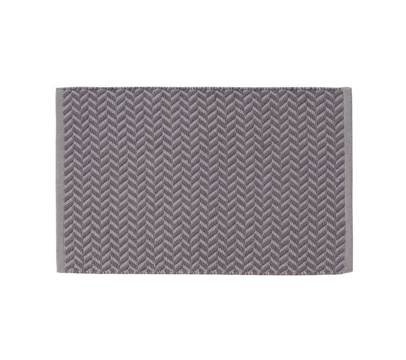 Tapis De Bain Et D'intérieur  140x200 Cm Gris Cendré Chevron