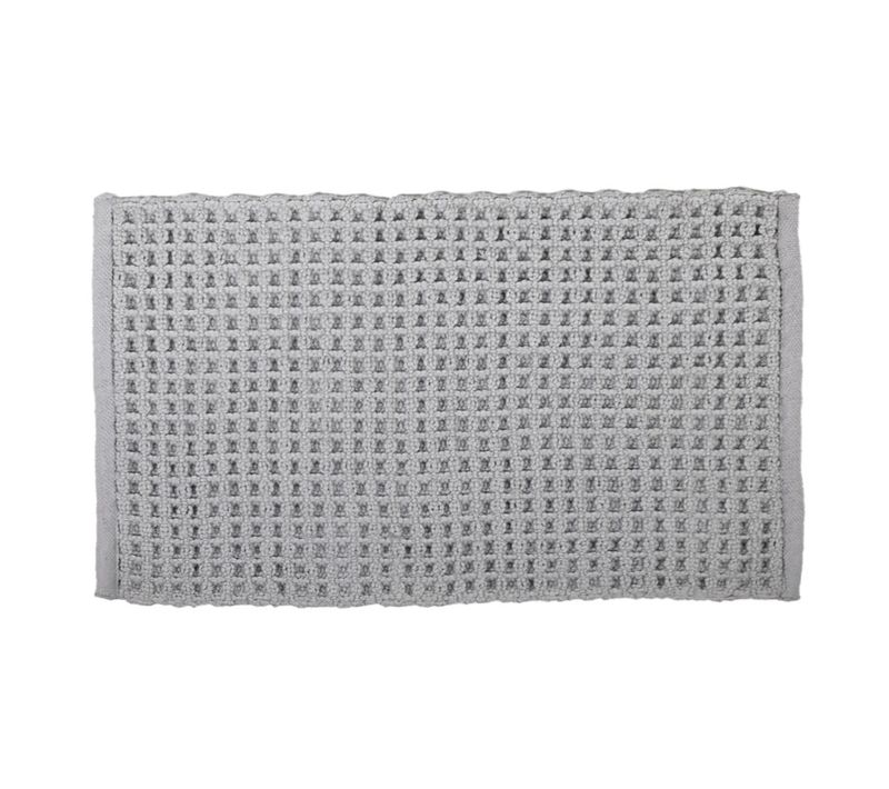 Tapis D'intérieur Ou Salle De Bain En Nid D'abeille 70x120 Cm Gris Cendré Waffle