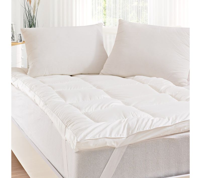 Surmatelas De Confort 3 Cm Percale De Coton 700 G/m²  160x200 Cm Blanc Confort Soft