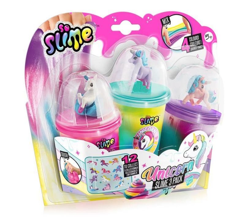 Pack Collectible 3 Pots Slime Métallique Licorne - 3 Figurines à Découvrir