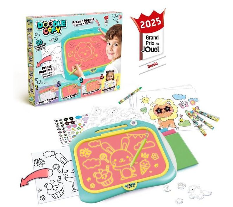 Kit De Traçage Doodle Copy — 50 Modèles, Machine à Copier, 5 Crayons, Dès 4 Ans