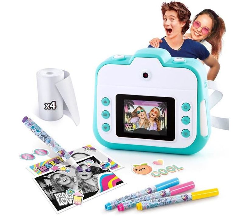 Appareil Photo Instantané Rechargeable Rose Pour Enfants — Imprime +250 Photos