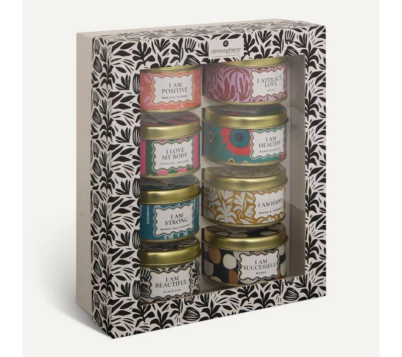 Coffret 8 Bougies Parfumées Sujan Pot Métal