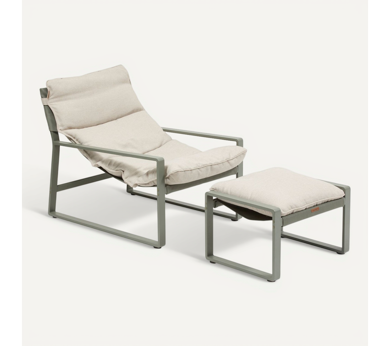 Fauteuil De Jardin En Aluminium Avec Repose-pieds Lambinio - Laurier