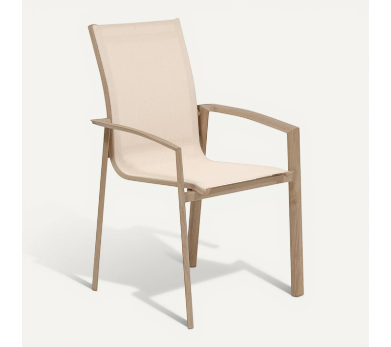 Fauteuil Extérieur Axant Lin/imprimé Honey Effet Bois Hespéride