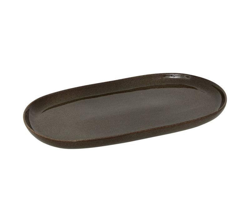 Plat De Présentation "terre Inconnue" 30cm Marron
