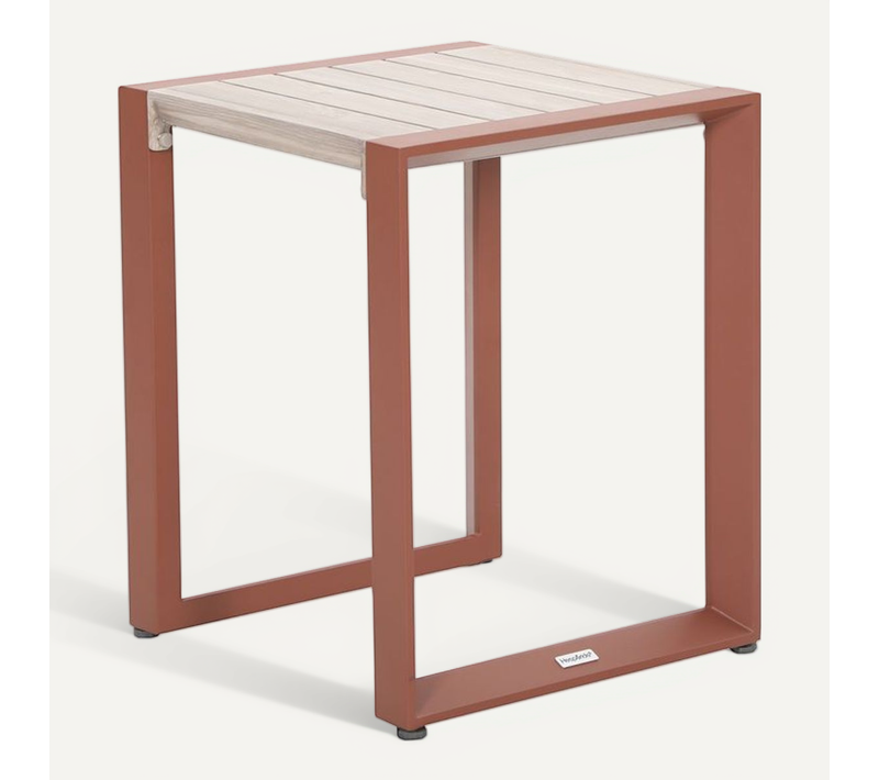 Table D'appoint De Jardin Carré En Aluminium Allure - Acajou