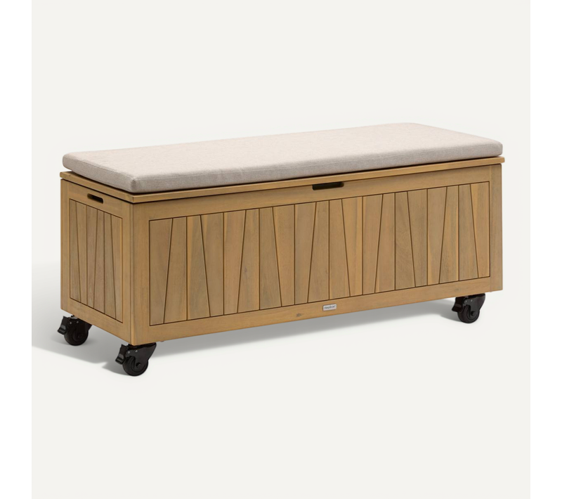 Coffre De Rangement 210l Avec Assise Lodgia Beige Acacia