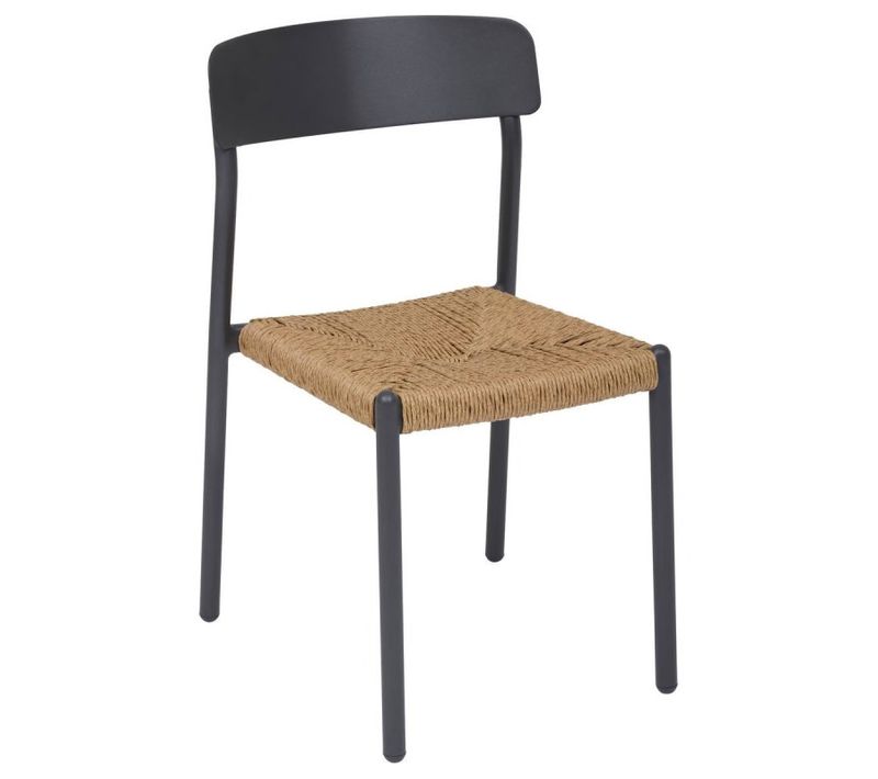 Chaise Extérieure Empilable Wistty Effet Rotin Graphite Hespéride