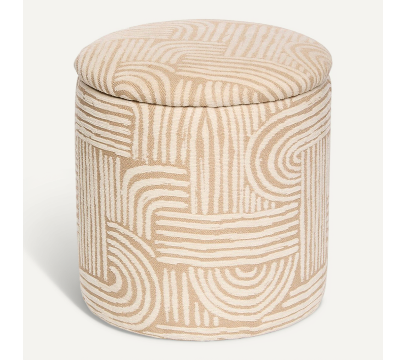 Pouf Coffre D31 Cm Nubo Chenille Beige