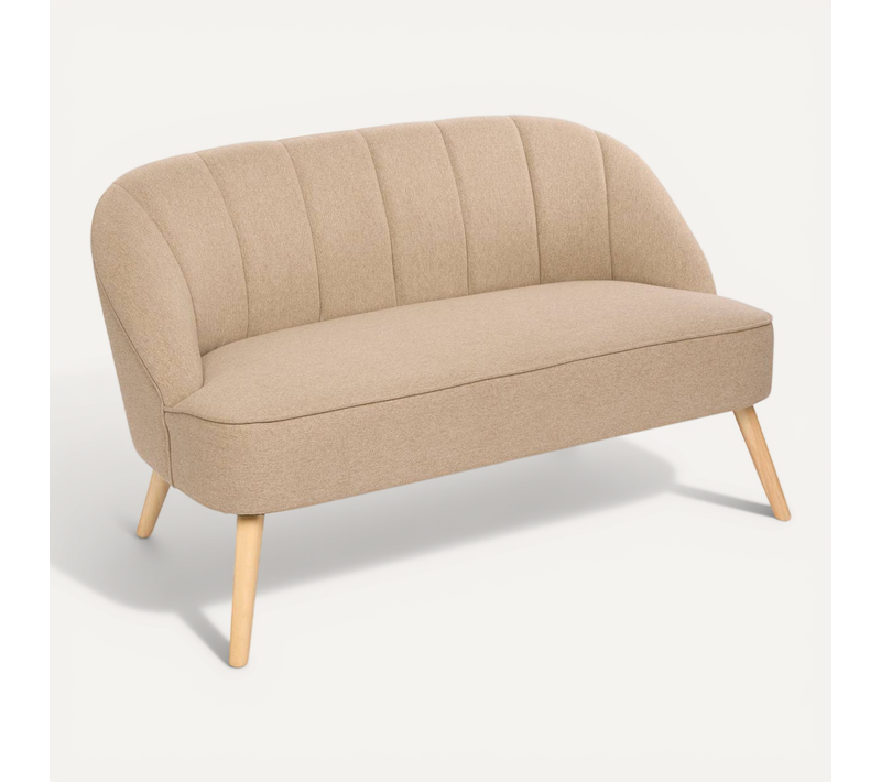 Canapé Naova 2 Places 72x72x126 Cm Tissu Beige