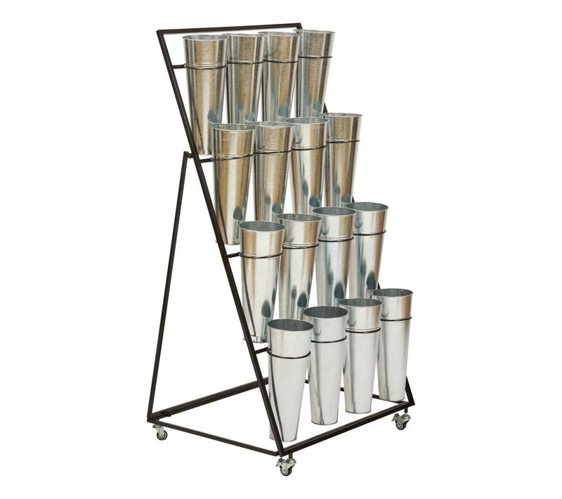 Présentoir Pour 16 Fleurs Meika En Acier H149cm Argent