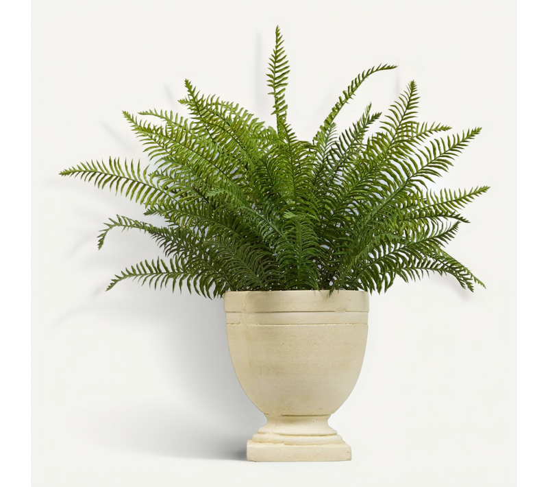 Plante Artificielle Fougère Fleur De Rose H80cm