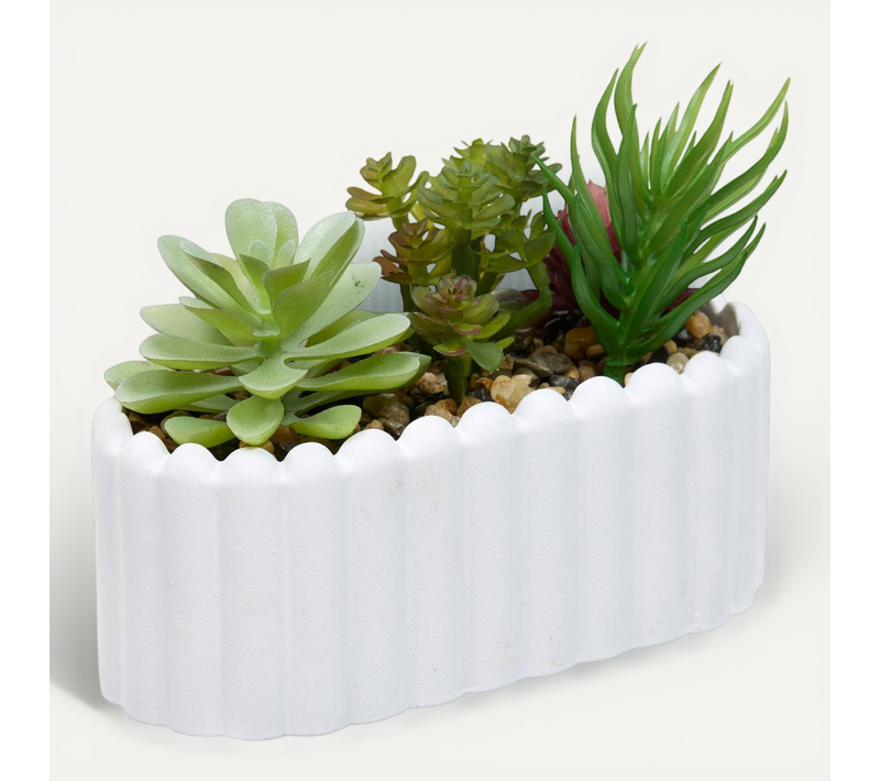 Plante Artificielle Wida 12 Cm Avec Pot Blanc