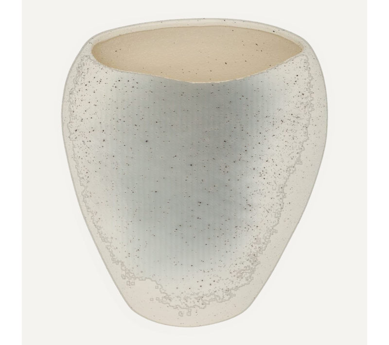 Vase Sien H29,5cm Grès Blanc