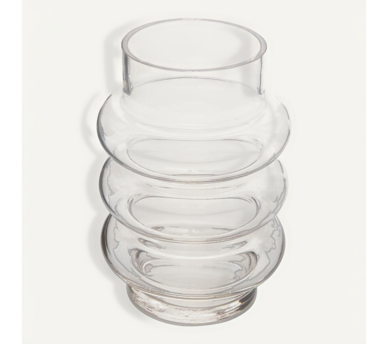 Vase Melty En Verre 14x14x20,5cm Transparent