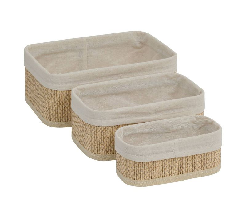 Panier Stemy L20/25/30,5cm Beige 3 Pièces