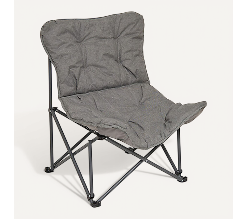 Fauteuil De Camping Pliant Matelassé - Gris